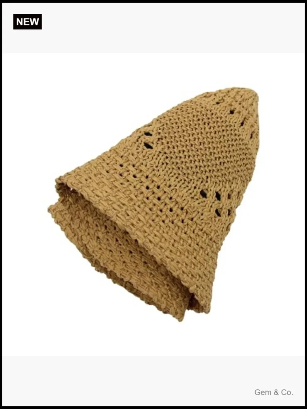 Women's Knitted Straw Bucket Hat - Packable Sun Hat for Beach Travel